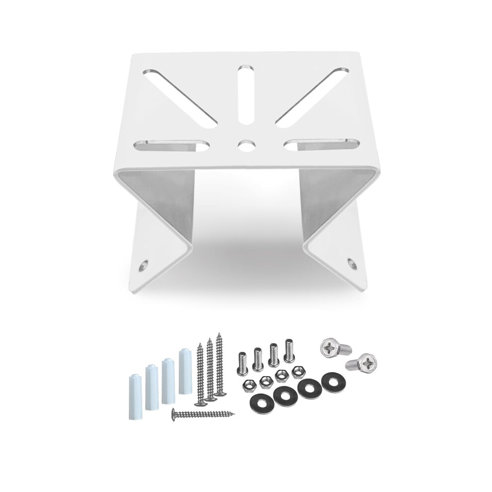 Security Camera Corner Mount Bracket, Weatherproof Metal Ptz Holder For Outdoor 270 Coverage, White 9053599244547