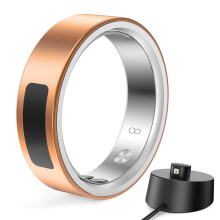 Smart Ring with Sleep and Heart Rate Tracking, 5ATM Waterproof Fitness Tracker for iOS and Android, Rose Gold Size 8