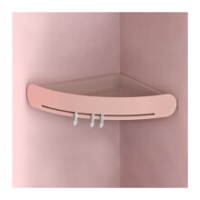 Bathroom Storage Shelf Corner Organizer with Large Capacity Double Tier Design APink 1 Piece