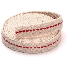 3/4 Inch Flat Cotton Oil Lamp Wick 33ft Roll with Red Stitch for Kerosene Lanterns Long Burning