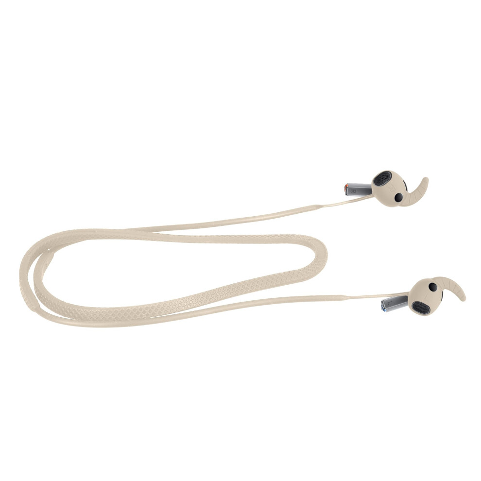 Silicone Neck Strap For Samsung Galaxy Buds 3 Pro For Loss Prevention And Secure Earbud Grip Beige 9174973761754