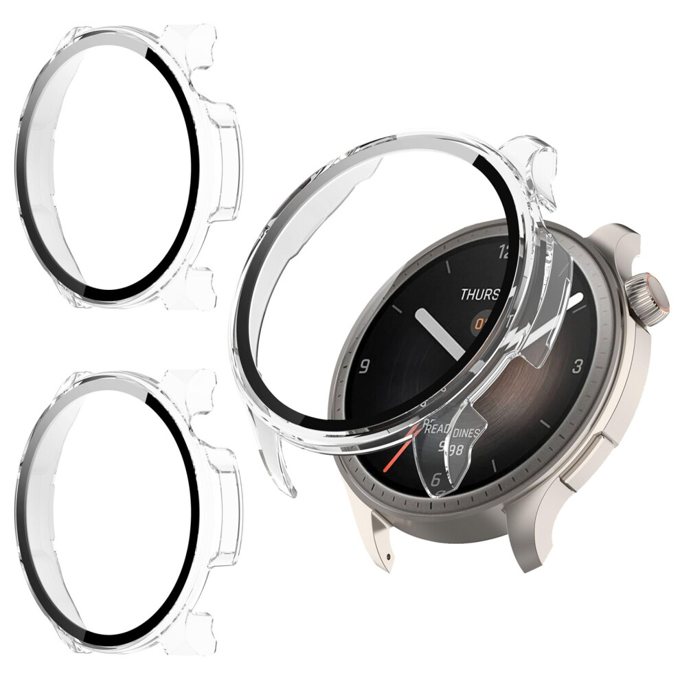 Full Coverage Case With Builtin Tempered Glass Screen Protector For Amazfit Balance 2, 2 Pack 9174973761785