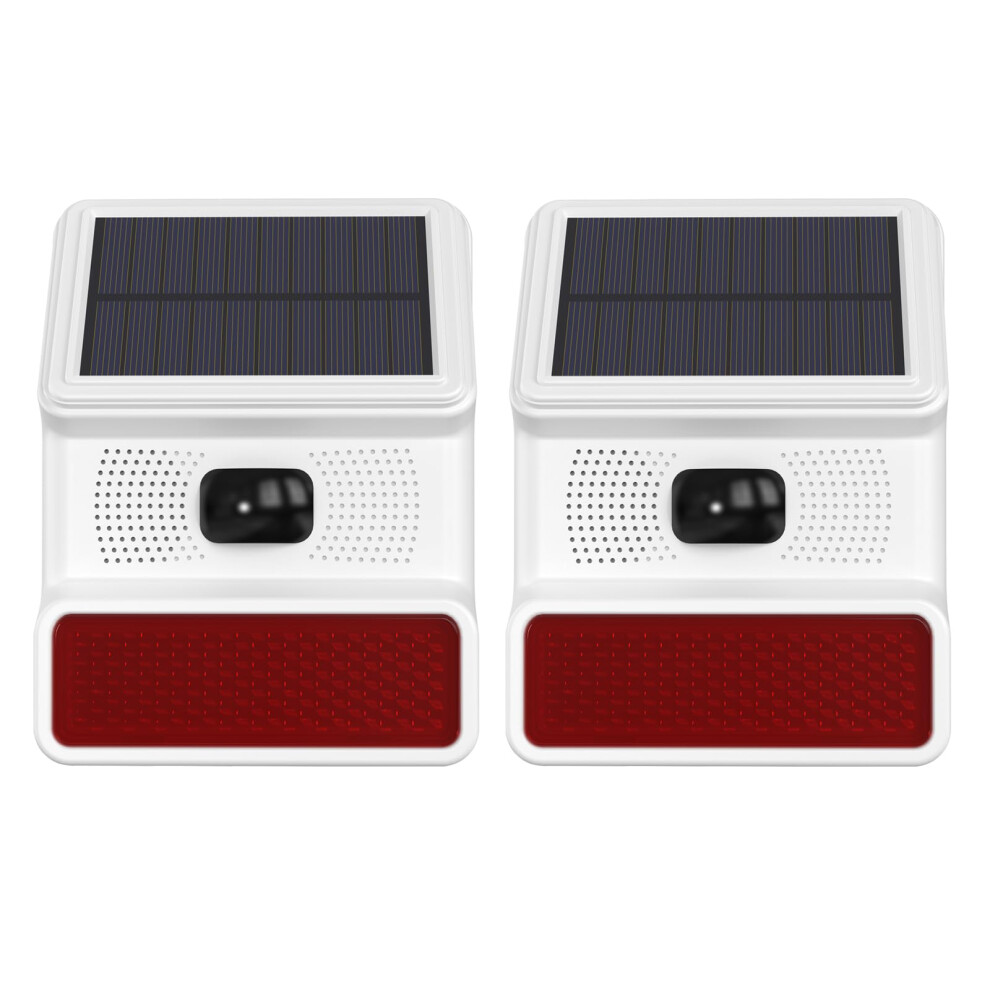 Solar Motion Sensor Alarm 2 Pack 120Db Siren Waterproof Outdoor Security For Driveway Yard Farm 9092120867893