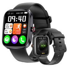 Smart Watch for Android and iOS, Fitness Tracker with Heart Rate, Sleep, Blood Oxygen, Calls and Messages, 1.91' Screen Black
