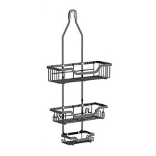 3 Tier Hanging Shower Caddy Over the Shower Head, No‑Drill Bathroom Organizer with Hooks and Suction Support