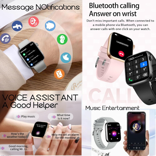 Smart Watch 1.85' AMOLED Bluetooth Call Fitness Tracker IP67 Waterproof for Android iOS 1