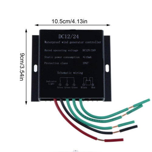 24V 1000W Waterproof MPPT Wind Turbine Charge Controller, Wide Voltage 12V48V DC Efficient Charging System (Black) 2