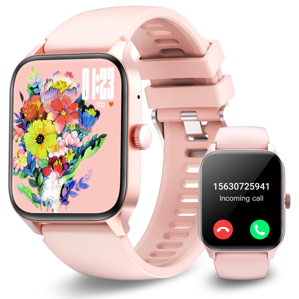 Smart Watch With Bluetooth Calling 1.83 Inch Hd Screen Fitness Tracker For Android And Ios Pink 9174973761921