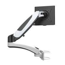 Pneumatic Adjustable Monitor Arm with NoDrill Clamp, Gas Spring Stand for 1527 Inch Screens