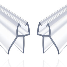 Shower Door Bottom Seal 2 Pack LeakProof Clear PVC Sweep for 1/2 Inch Frameless Glass 39 Inch
