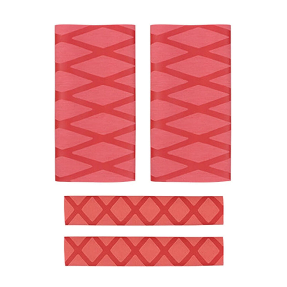 4 Pcs Antislip Motorcycle Handlebar Grip Covers, Heat Shrink Rubber Protectors For Scooters And Atvs Red 9169991870564
