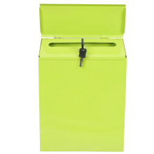 Vintage Green Wall Mounted Locking Mailbox Large Capacity Secure Mail Storage for Home and Office