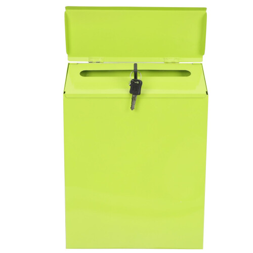 Vintage Green Wall Mounted Locking Mailbox Large Capacity Secure Mail Storage for Home and Office