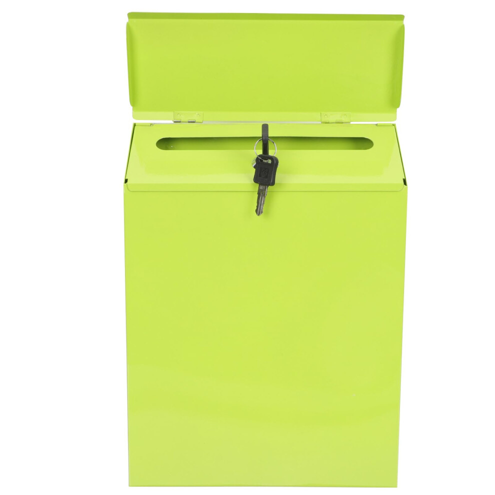 Vintage Green Wall Mounted Locking Mailbox Large Capacity Secure Mail Storage For Home And Office 9455672167222