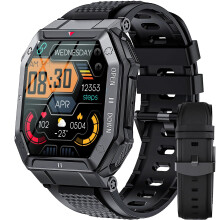 Military Smartwatch for Men Rugged 1.85 Inch HD Touchscreen Bluetooth Call Fitness Tracker IP67 Outdoor Sports Compatible with Android and iPhone