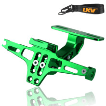 Motorcycle License Plate Bracket with LED Light, Adjustable CNC Aluminum Fender Eliminator Kit Green