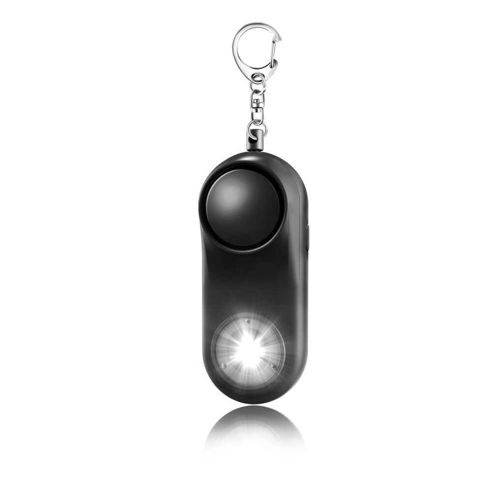 Safety Alarm 130Db Siren With Led Strobe Light Self Defense Keychain For Women Black 9053599245537