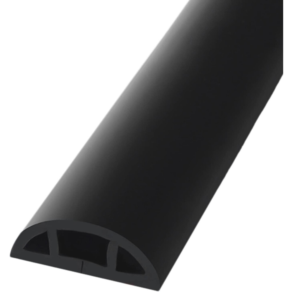 Cable Raceway Cord Cover For Wall Mounted Tv And Floor, Cuttable Easy Install Black 1M 30Mm 9174973762744