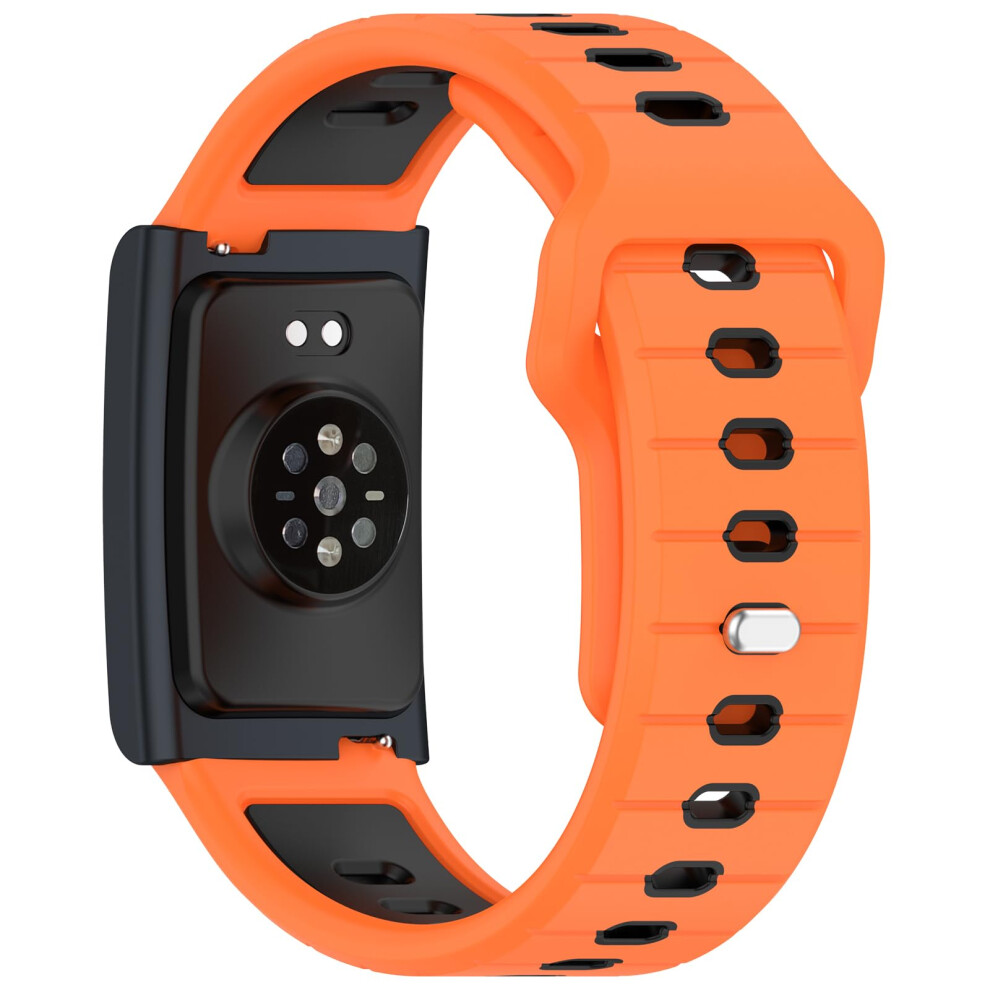 Black Orange Silicone Replacement Strap Band For Amazfit Helio, Adjustable Sweatproof Sport Wristband Orange,Black 9053599245780
