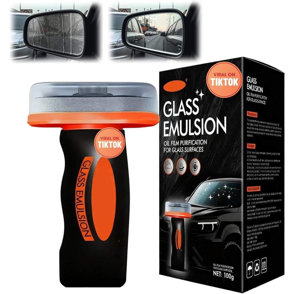 Car Glass Oil Film Remover Rollon With Cleaning Board For Streak Windshield And Antifog 9092120652499