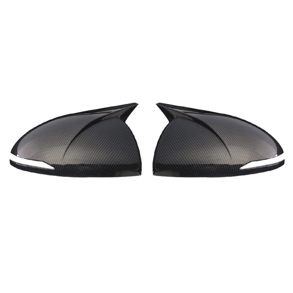 Carbon Fiber Style Mirror Covers For Hyundai Sonata Dn8 2020 2021 Bright Trim Black 9169991871776