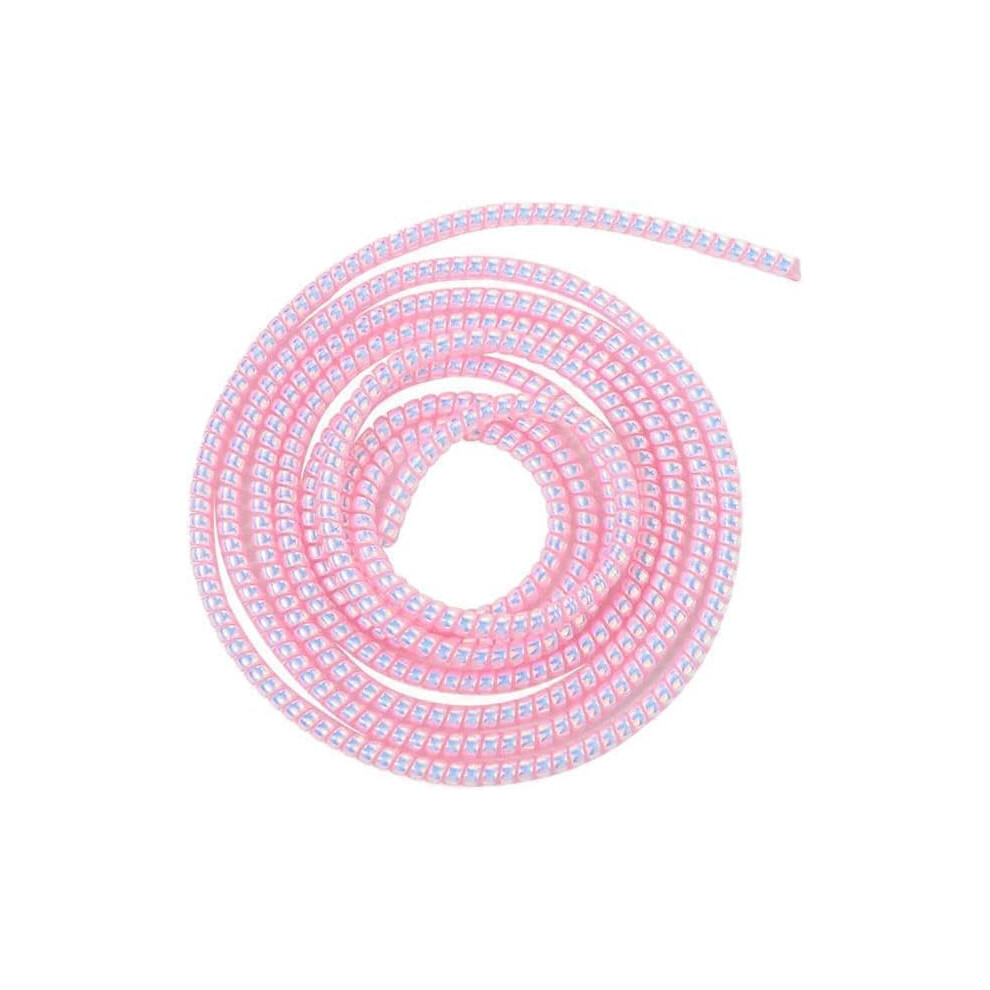Pink Spiral Cable Protector Sleeve For Pet Chew Protection, Strain Relief And Cord Organization 9053599246169