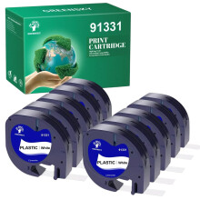 8 Pack LT100T Label Tape 91331 Black on White Compatible with Dymo, Reliable Electronic Components
