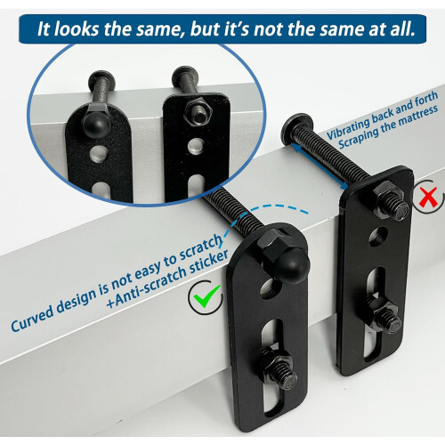 Mattress Retainer Bar AntiSlip Adjustable Metal Bed Frame Stopper with ScratchResistant Coating 4.5' 2pcs 1