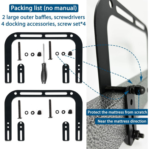 Mattress Retainer Bar AntiSlip Adjustable Metal Bed Frame Stopper with ScratchResistant Coating 4.5' 2pcs 2