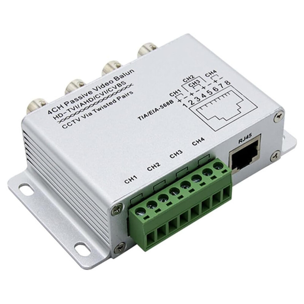 4 Channel Cctv Video Balun Transceiver Bnc To Rj45 Adapter For 1080P Security Cameras 9053599246329