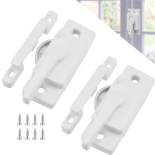 2 Pack White Sliding Window Sash Locks for Double Hung Windows, RustResistant Cam Action Security Lock