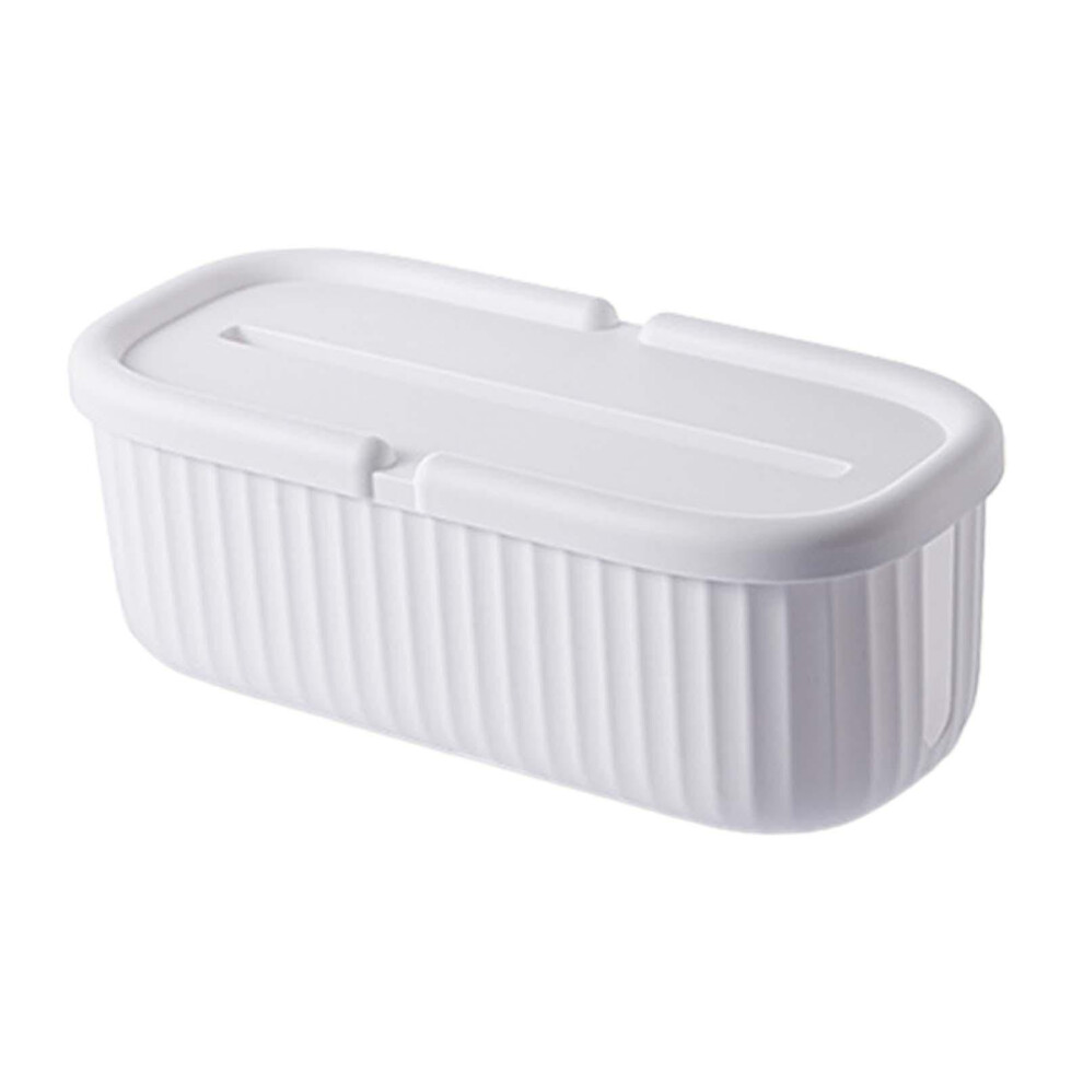 Cable Management Box With Cord Organizer, Dustproof Lid, Phone Stand, White For Desk And Home 9174973763437