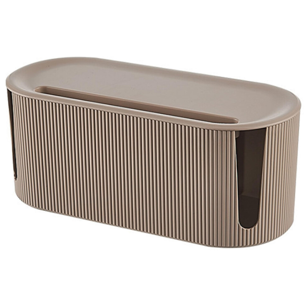 Cable Management Box Khaki Cord Organizer With Removable Lid For Home Office Dustproof Storage 9053599246466