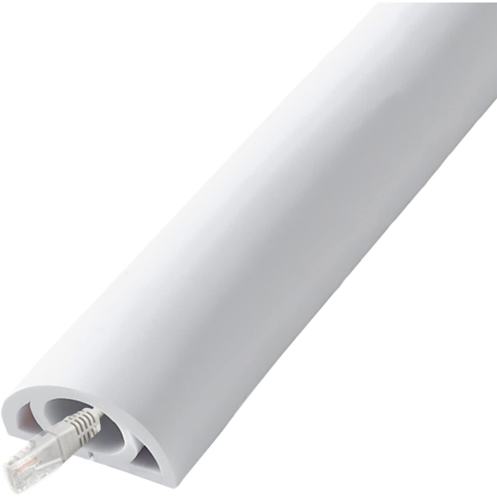 White Pvc Cable Raceway 5M Cord Cover With Peelandstick Cord Concealment For Wall And Floor 9174973763574