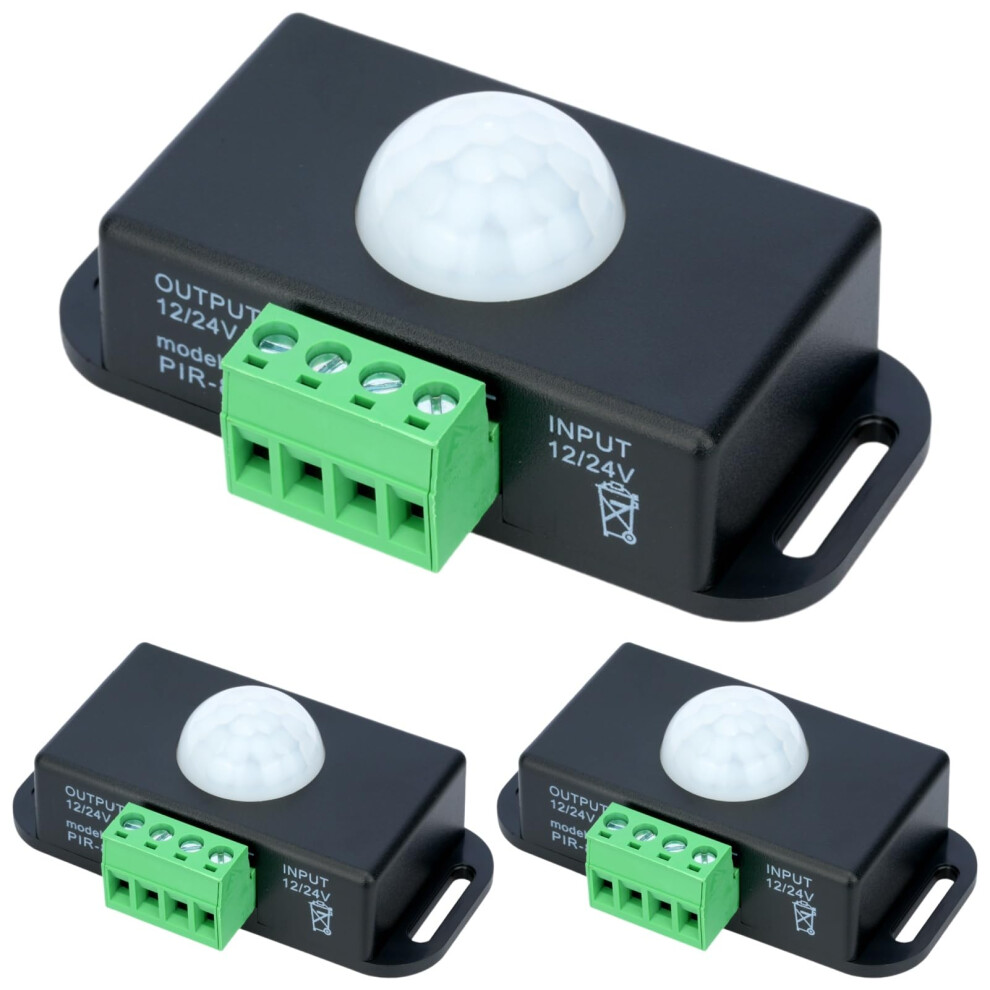 3Pcs 12V Pir Motion Sensor Switch For Led Lights, Adjustable Delay Timer, Energy Saving Control 9169991135144