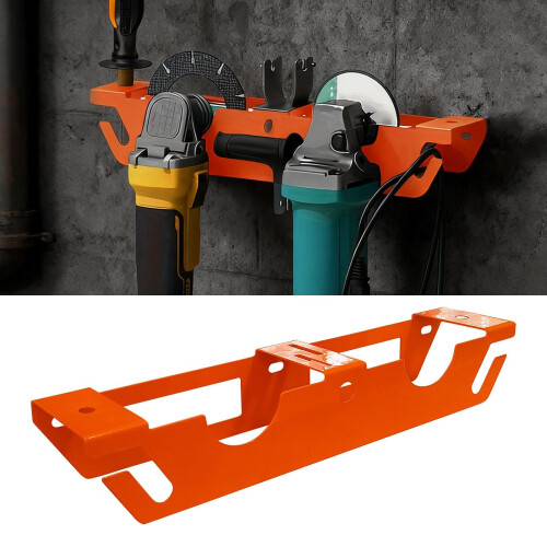 Angle Grinder Holder Wall Mounted Organizer Rack with Accessory Slots for Workshop Storage 1