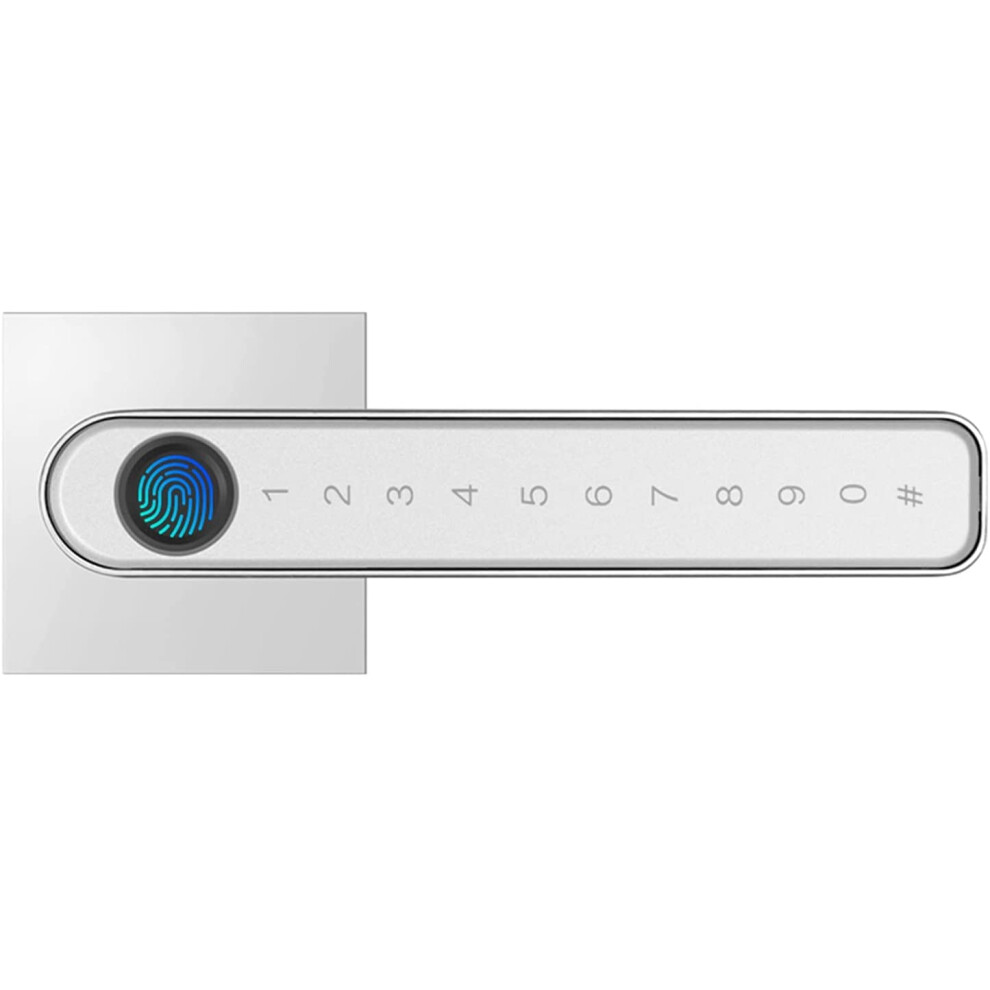 Fingerprint Door Lock With App Control, Biometric Recognition, Keypad And Key Entry, Silver 9174973764854