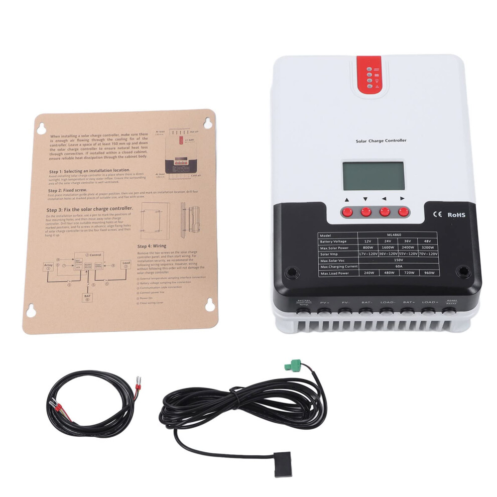 60A Solar Charge Controller For Rv With Conversion Efficiency And Reliable Battery Protection 9169991819525