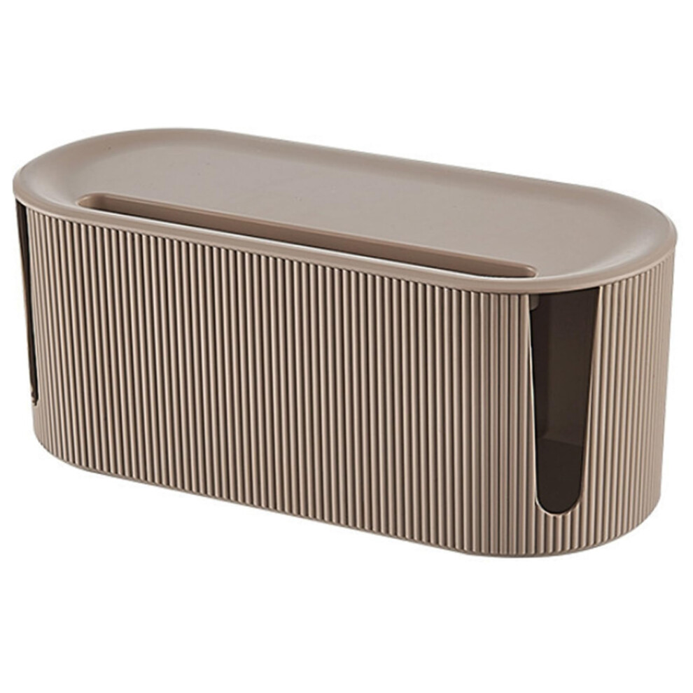 Cable Management Box Dustproof Cord Organizer For Home Office Tv Computer With Multiple Slots Khaki 9053599247531
