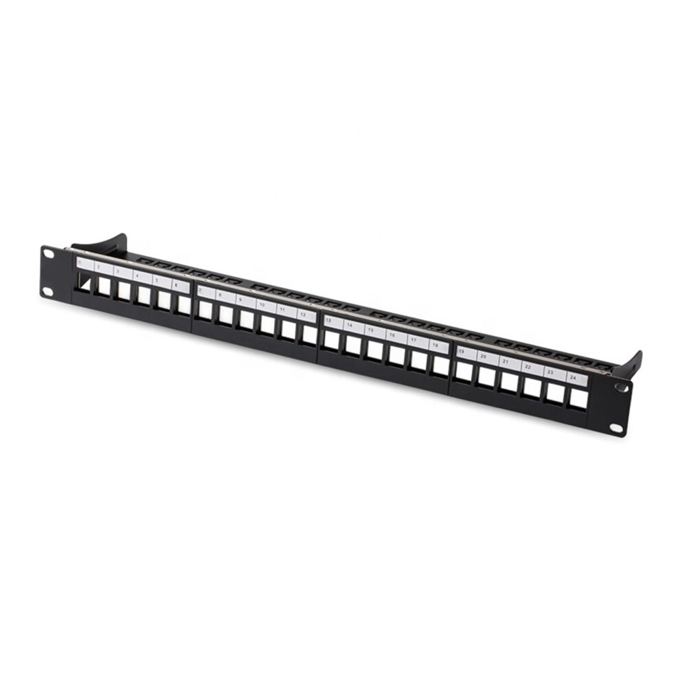 24Port Modular Blank Patch Panel 1U 19Inch Rack Mount For Network Cable Management 9092120654967