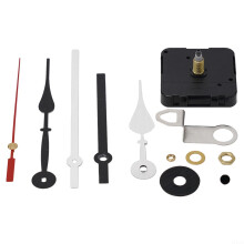 Quartz Clock Movement Kit with Hands, Long Shaft Wall Clock Mechanism for , 12pcs Black Chrome Red
