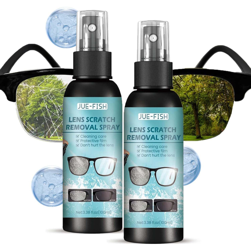 Eyeglass Lens Scratch Remover and Cleaning Kit for Glasses and Screens with Smudge Removal Spray