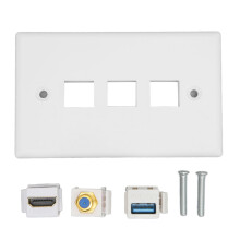 Snap In Keystone Wallplate, Corrosion Free Connection Cat6Ethernet With Gold Plated Contacts, Easy Installation Keystone Wallplate For Wall Mounted