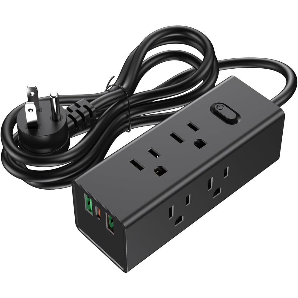 Power Strip With Usbc And Usba Ports, Surge Protector 900J, 4Ft Cord, Wide Outlet Spacing For Home Office 9053599247791