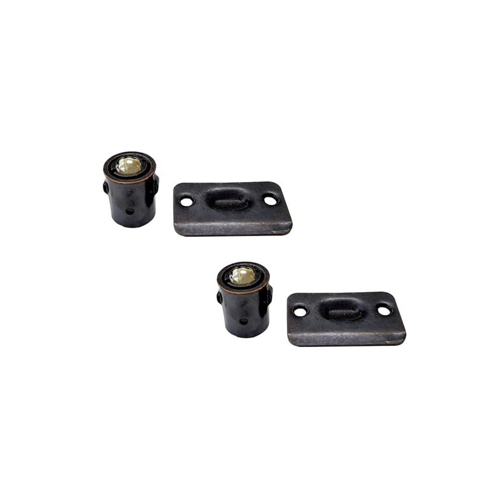 Oil Rubbed Bronze Door Ball Catch 2 Pack With Strike Plate For Secure Door Closure 9169991874975