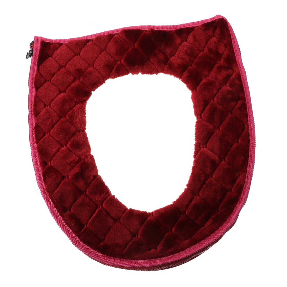 Padded Toilet Seat Cushion with Warm Flannel Cover, Washable and Reusable, Fits Standard Toilets