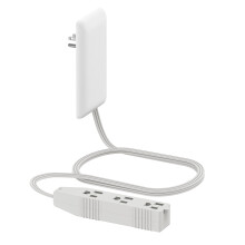 Outlet Extender with Slim Flat Face Design, 3Outlet Power Strip and 3ft Cord, White