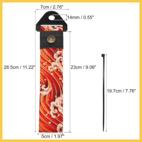 Universal Car Tow Strap with Japanese Wave Pattern, Red Decorative Trailer Belt with Hook 1