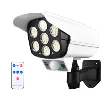 Solar Powered Fake Security Camera with LED Light, Weatherproof Dummy Dome for Outdoor Garden Patio
