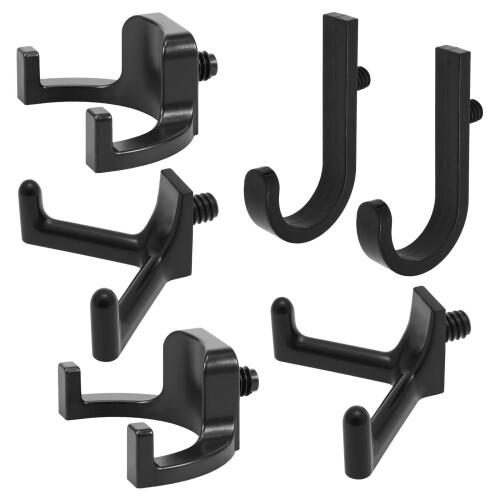 Tool Hooks Set for Shed 6 Pcs ABS Garage Wall Hooks J U V Shape SpaceSaving Vertical Storage